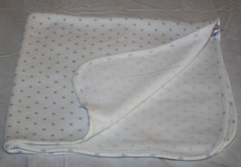 Just Born White Waffle Thermal Blue Polka Dots Baby Blanket Security Boys Lovey - £17.69 GBP