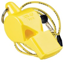Yellow Fox 40 Pearl Whistle Official Coach Safety Alert Rescue Free Lanyard - £6.68 GBP