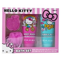 Sanrio Hello Kitty 4 Piece Bath Shower Set Bubble Body Wash Scrub NEW IN BOX - £12.65 GBP