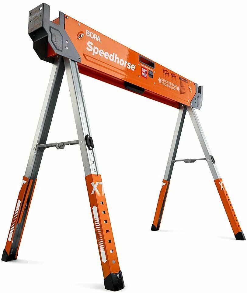 Bora Portamate Speedhorse XT Adjustable Height Sawhorse - Single Piece Stand...