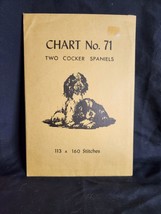 Vtg rare Babs Fuhrmann petit point Chart No. 71 Two Cocker Spaniels 113x160 - £18.75 GBP