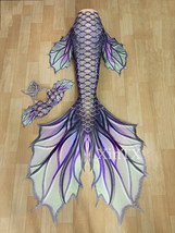2024 Big Mermaid Tail for Kids Women NO Monofin Mermaid Costume Swimsuit - £66.04 GBP