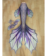 2024 Big Mermaid Tail for Kids Women NO Monofin Mermaid Costume Swimsuit - £66.06 GBP