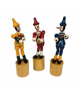 Lot of 3 WOODEN PINOCCHIO COLLAPSING PUPPETS 5&quot; Tall Vintage *read - $644.67 MXN