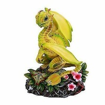 Fantasy Green Thumb Yellow Starfruit Dragon Statue Fairy Garden Collectible - £20.29 GBP