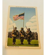 Postcard vtg antique ephemera Post Card Morganfield Kentucky KY Army fla... - £14.77 GBP