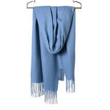 Anyyou Scarf 100% Polyester Fiber Light Blue Solid Fringe Cashmere Soft - £18.56 GBP