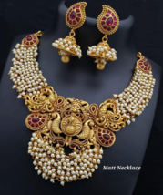 Estilo Indio Bollywood Oro Chapado Gargantilla Nagas Perla Collar Novia Joyería - £149.45 GBP