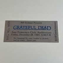 GRATEFUL DEAD - 12/28 1984 SAN FRANCISCO CIVIC AUDITORIUM - TICKET Garci... - $385.86 MXN