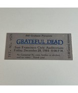 GRATEFUL DEAD - 12/28 1984 SAN FRANCISCO CIVIC AUDITORIUM - TICKET Garci... - $20.00