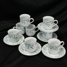 Ming Pao Holly Lace Christmas 8 Cups and 5 Saucers Lot of 13 Xmas - $15.77