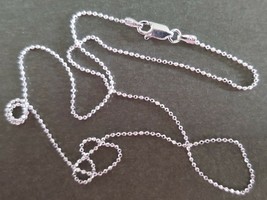 Diamond Cut Bead Necklace Chain (1.2mm) -- Sterling Silver -- Made in Italy [TA] - £13.32 GBP+