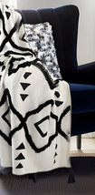 60" X 50" Black and White Woven Cotton Geometric Throw Blanket with Tassels - $1,510.87 MXN