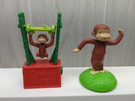 Curious George trapeze push puppet + dance figure no hoop lot 2 pcs - £7.87 GBP