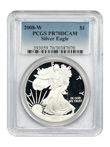 2008-W $1 Silver Eagle PCGS PR70DCAM - £93.62 GBP