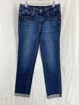 Max Jeans Womens Size 2 Blue Denim Cropped Cuffed Stretch Cuffed - £16.34 GBP