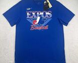 Montreal Expos Shirt Men Large Blue Nike Short Sleeve Crew Neck L New - $27.44