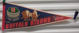 Vintage 1997 wincraft 10th Ann. Buffalo Bison Full Size 12&quot; x 30&quot; Felt Pennant - £19.21 GBP