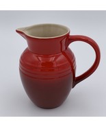 Le Creuset Cherry Red Ombre Stoneware Pitcher Creamer Cerise  .7 Liter 2... - £15.21 GBP