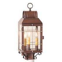 ANTIQUE COPPER OUTDOOR POST LANTERN Classic Colonial Pathway Entry Door ... - £288.67 GBP