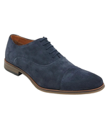 Bar III Men Cap Toe Lace Up Oxfords Flynn Size US 9.5M Navy Blue Suede - £32.55 GBP