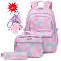 Waterproof Kids Students Backpacks for School Girls Elementary School Bookbags F - £57.50 GBP