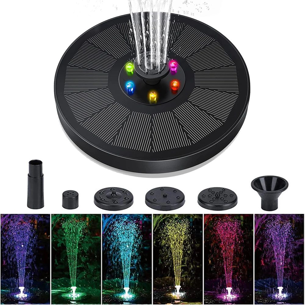 LED Solar Outdoor Colorful Lights for Water Fountain Pump  Garden Floating Fount - £212.76 GBP