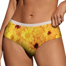 Yellow Daisy Panties for Women Lace Briefs Soft Ladies Hipster Underwear - $13.99