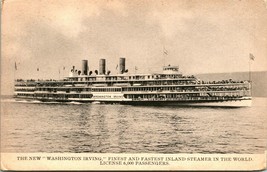Vtg Postcard 1914 Hudson River Day Line Steamer Washington Irving - £7.68 GBP