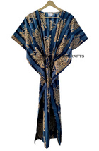 Indian Ethnic Animal Tibetan Tiger Print Royal Blue Woman SleepwearCotto... - £24.26 GBP