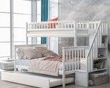 With Trundle, Pine Bunkbed Frame W/Storage Staircase And Safety Guard Ra... - $1,030.99