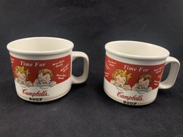 Lot of 2 Campbells Kids Soup Mugs Bowls Cups 1998 - £19.42 GBP