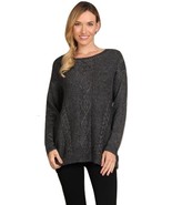 M-Rena Long Sleeve Cable Knit Swing Sweater - £15.95 GBP