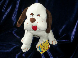 PRESTIGE STUFFED PLUSH PUPPY DOG WHITE BROWN 1985 VELOUR 9&quot; NEW - £23.26 GBP