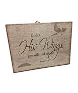 Under His Wings Inspirational Christian Plaque 8x6 inches - €8,43 EUR