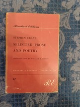 1950 Stephen Crane  Selected Prose and Poetry Rinehart Editions 47 - £15.31 GBP