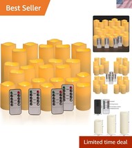 Luxury Flameless Candle Set: 24 Waterproof LED Candles with Remote Control - $57.00