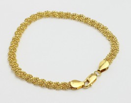 18k gold diamond cut  beads bracelet  #96 - £502.23 GBP