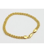 18k gold diamond cut  beads bracelet  #96 - £496.23 GBP