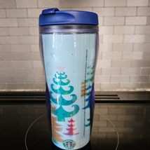 Starbucks Coffee 2004 16oz Christmas Tree Blue Mug Tumbler Vintage Hot Cold - £10.47 GBP