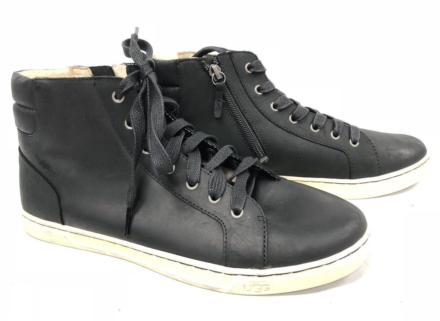 Ugg Australia Womens Black Gradie Ankle Sneaker High Top Leather Lace Up 1014607 - $69.99