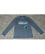 Boys Shirt Michigan State Spartans Gray Long Sleeve Crew Tee-size L 16-18 - $16.83