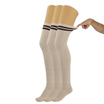3 Pairs Over The Knee Thigh High Socks Warm Stocking Women Boot Socks - £13.50 GBP