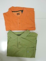 2 Izod Shirts Cotton Collar Orange Green NWOT XXL - £27.35 GBP