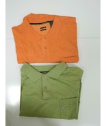 2 Izod Shirts Cotton Collar Orange Green NWOT XXL - $34.30