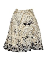 SOFT SURROUNDINGS Womens Skirt SPRING FEVER Maxi Cream Butterfly Rayon L... - $37.43
