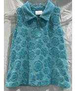 Hanna Andersson Girls 4 Sleeveless Shirt Tank Top Blue Terry Cloth Cover... - $188.27 MXN