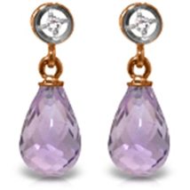 Galaxy Gold GG 14k Rose Gold Earrings with Diamonds and Amethysts - $279.99