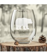 Bear Etched Glasses - Wine, Champagne, Pint Glasses, Shot Glass - $467.85 MXN+