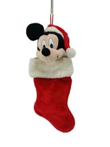 Disney Mickey Mouse Christmas STOCKING 20&quot; Plush 3-D Red White Santa Hat... - £19.31 GBP